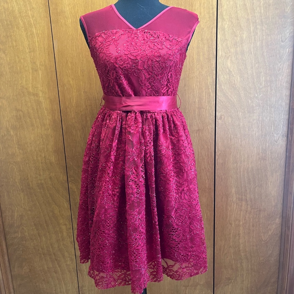 Lilt Burgundy Lace Formal Dress